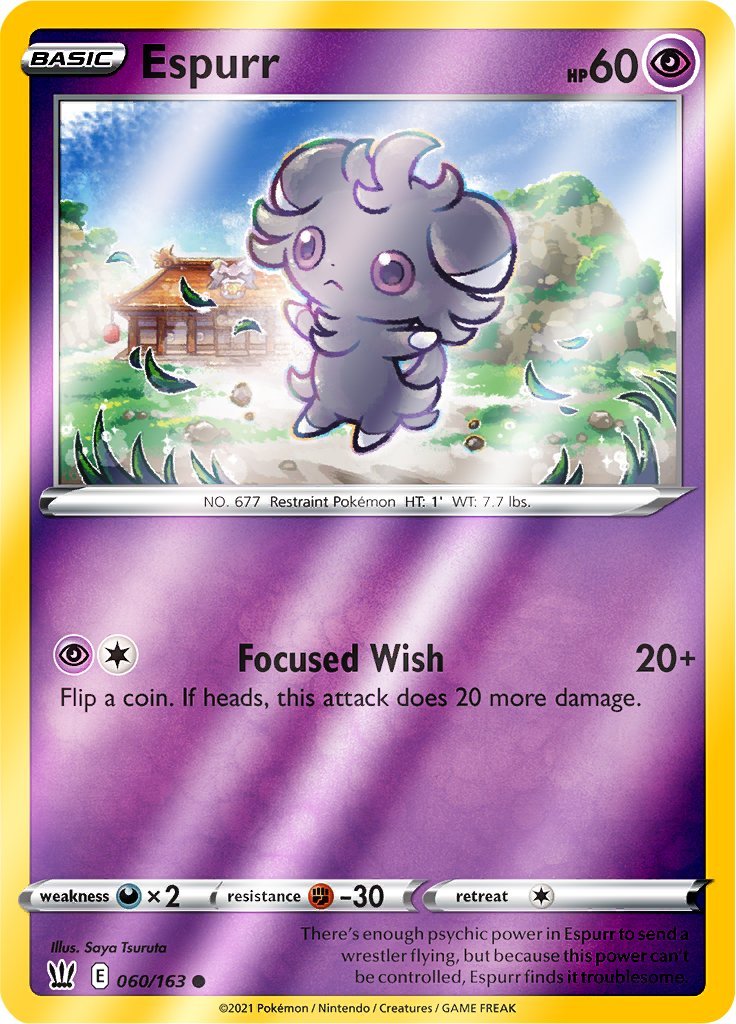 (060/163) Espurr Reverse Holo - Battle Styles - Card Croc