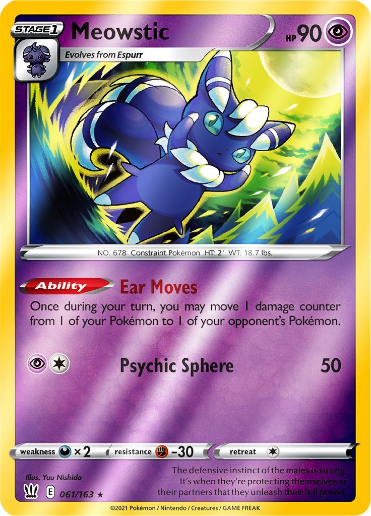 (061/163) Meowstic Reverse Holo - Battle Styles - Card Croc