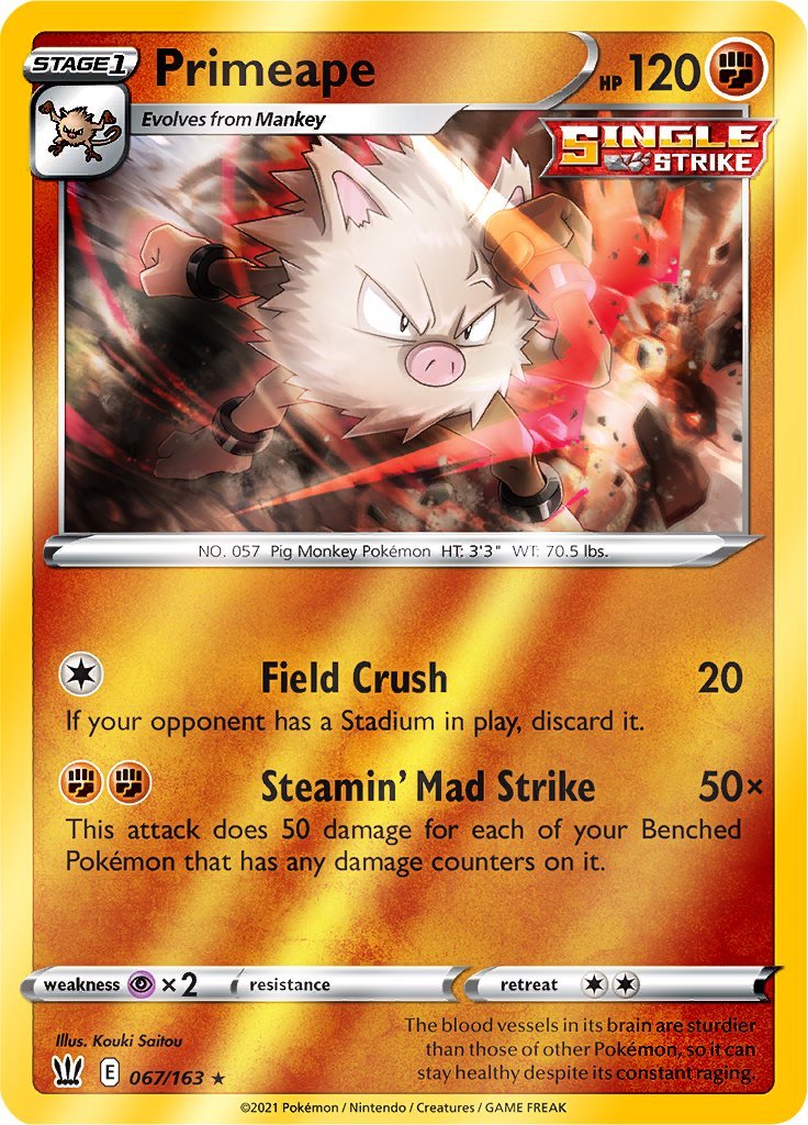 (067/163) Primeape Reverse Holo - Battle Styles - Card Croc