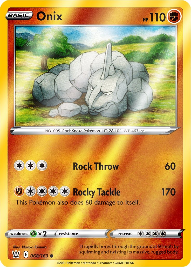 (068/163) Onix Reverse Holo - Battle Styles - Card Croc