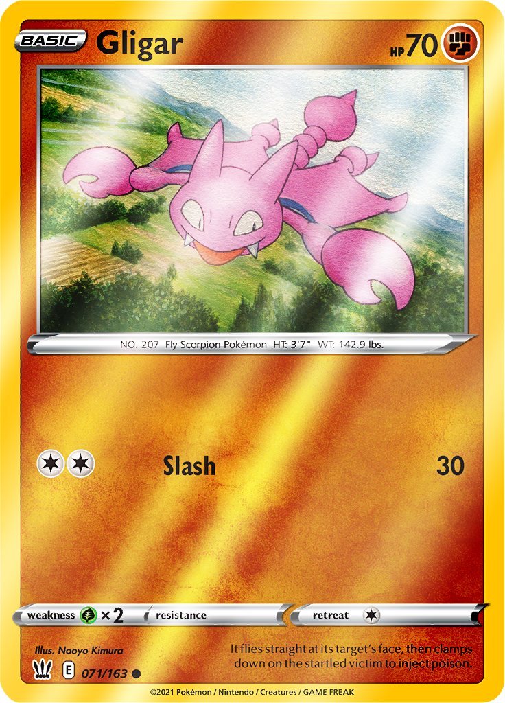 (071/163) Gligar Reverse Holo - Battle Styles - Card Croc