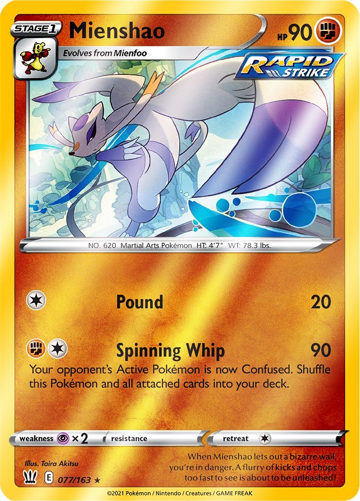 (077/163) Mienshao Reverse Holo - Battle Styles - Card Croc