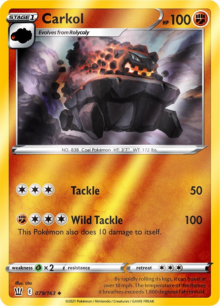 (079/163) Carkol Reverse Holo - Battle Styles - Card Croc