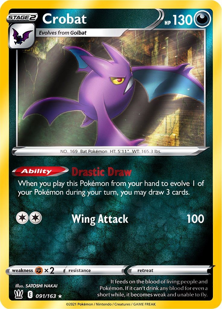 (091/163) Crobat Reverse Holo - Battle Styles - Card Croc