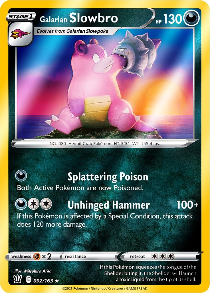 (092/163) Galarian Slowbro Reverse Holo - Battle Styles - Card Croc