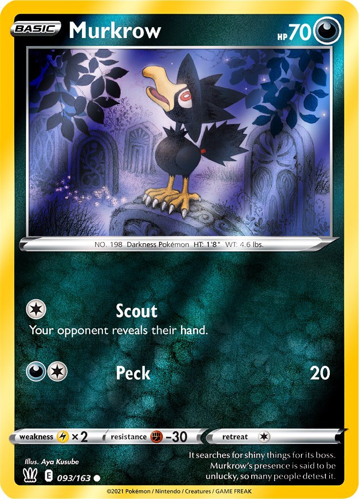 (093/163) Murkrow Reverse Holo - Battle Styles - Card Croc