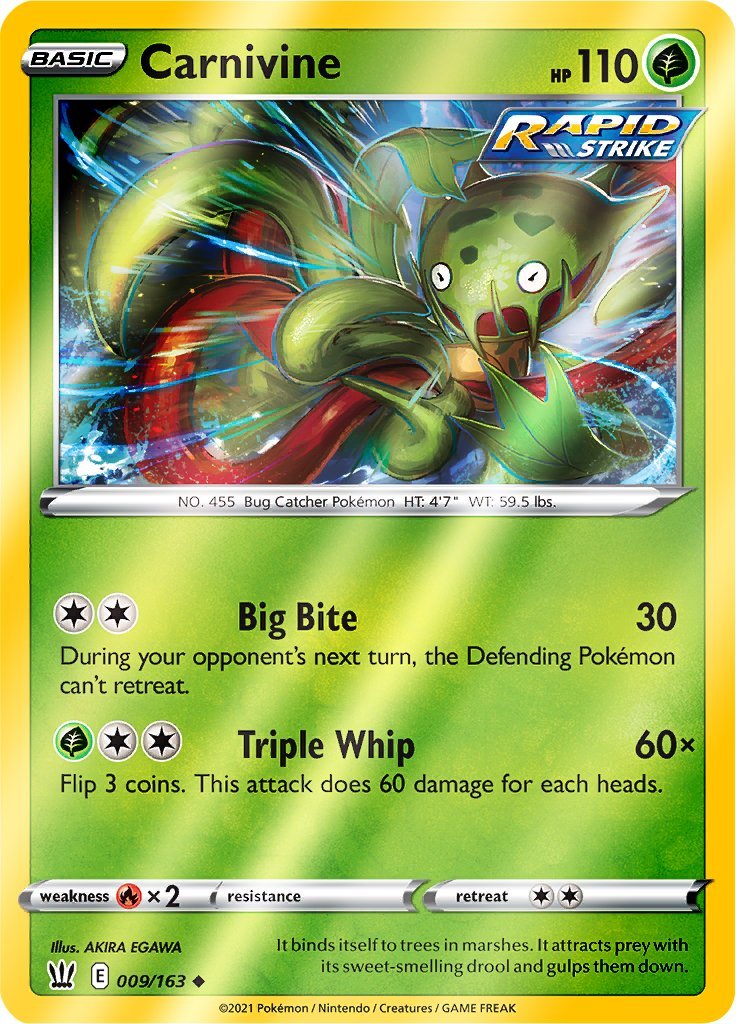 (009/163) Carnivine Uncommon Reverse Holo - Battle Styles - Card Croc