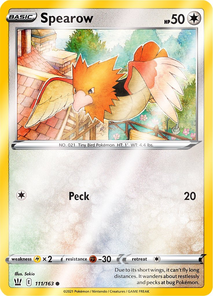 (111/163) Spearow Reverse Holo - Battle Styles - Card Croc