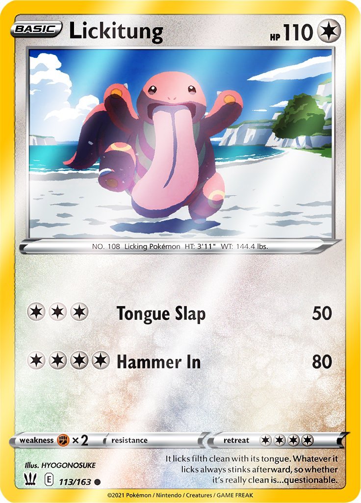 (113/163) Lickitung Reverse Holo - Battle Styles - Card Croc