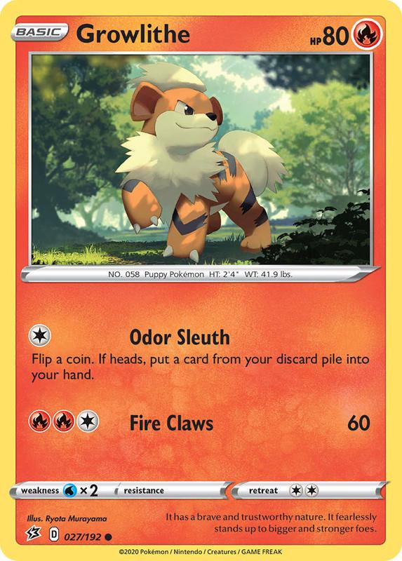 (027/192) Growlithe Common - Rebel Clash - Card Croc