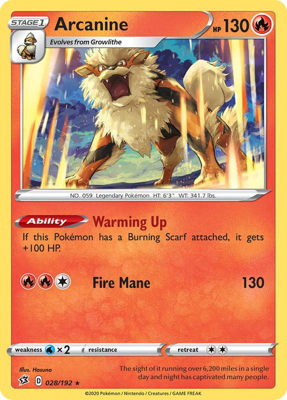 (028/192) Arcanine Rare - Rebel Clash - Card Croc