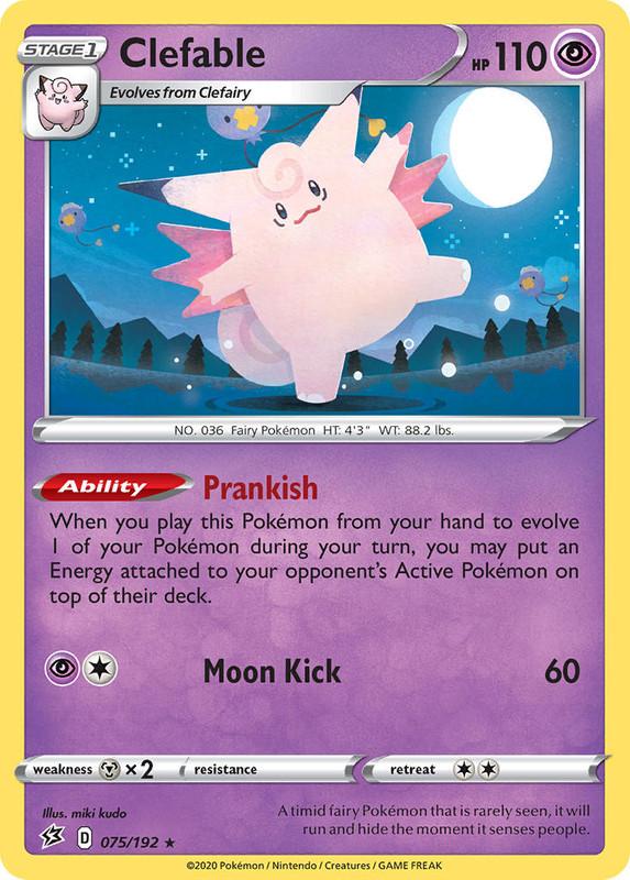 (075/192) Clefable Holo Rare - Rebel Clash - Card Croc