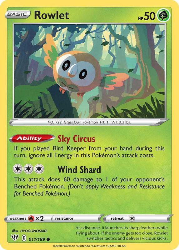 (011/189) Rowlet Common - Darkness Ablaze - Card Croc