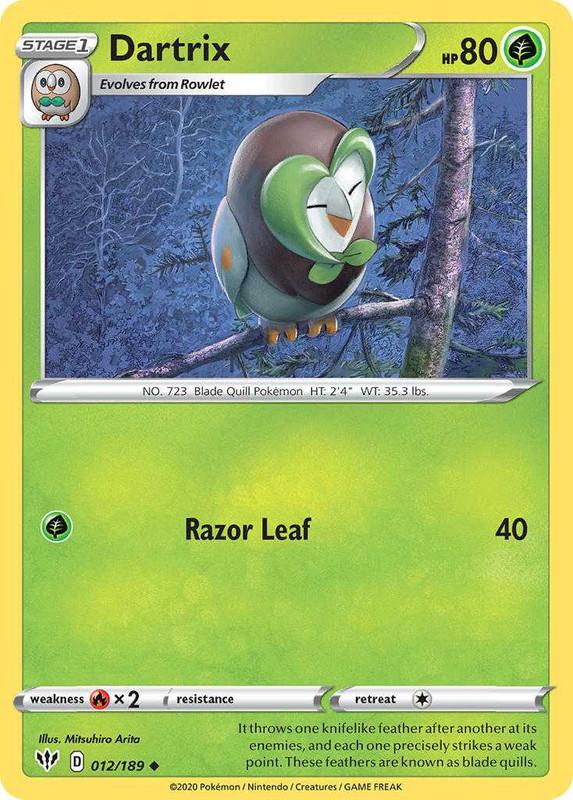 (012/189) Dartrix Uncommon - Darkness Ablaze - Card Croc