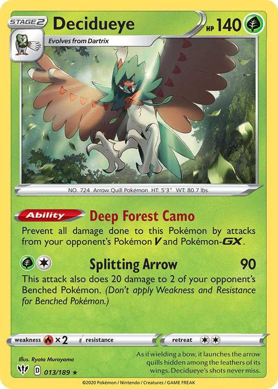 (013/189) Decidueye Holo Rare - Darkness Ablaze - Card Croc