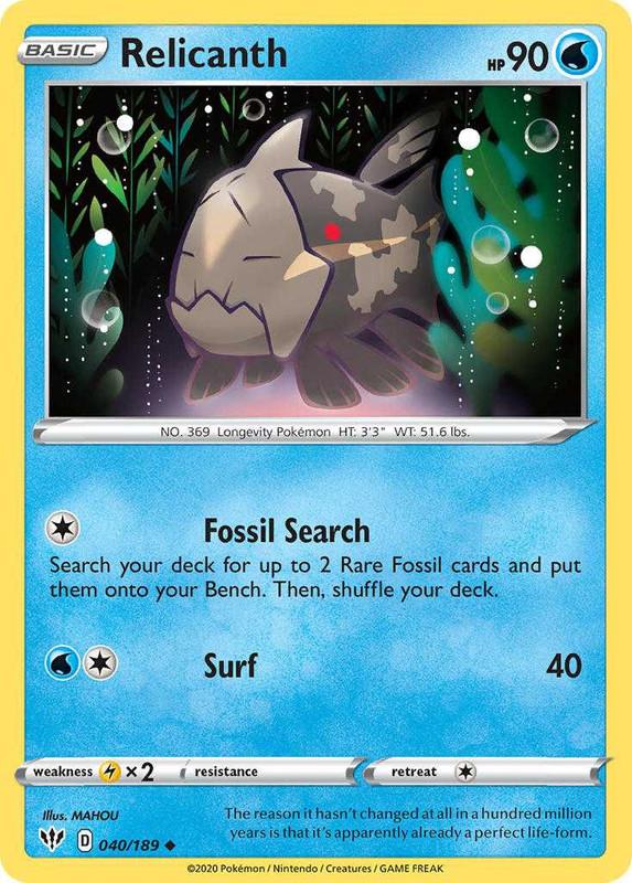 (040/189) Relicanth Uncommon - Darkness Ablaze - Card Croc