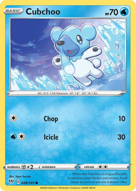 (048/189) Cubchoo Common - Darkness Ablaze - Card Croc