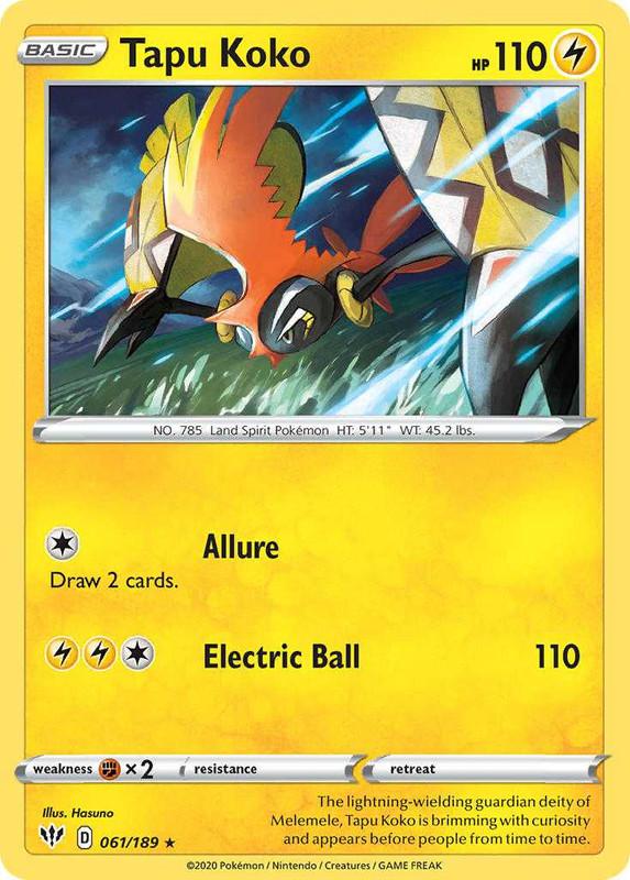 (061/189) Tapu Koko Holo Rare - Darkness Ablaze - Card Croc