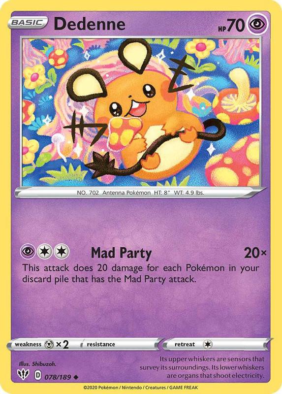 (078/189) Dedenne Uncommon - Darkness Ablaze - Card Croc