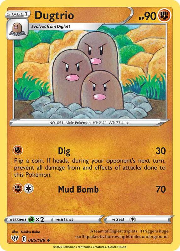 (085/189) Dugtrio Uncommon - Darkness Ablaze - Card Croc