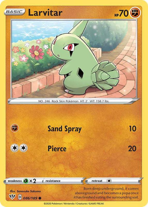 (086/189) Larvitar Common - Darkness Ablaze - Card Croc