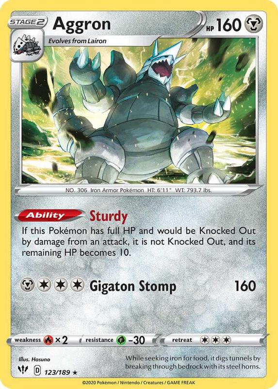 (123/189) Aggron Holo Rare - Darkness Ablaze - Card Croc