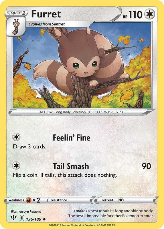 (136/189) Furret Common - Darkness Ablaze - Card Croc