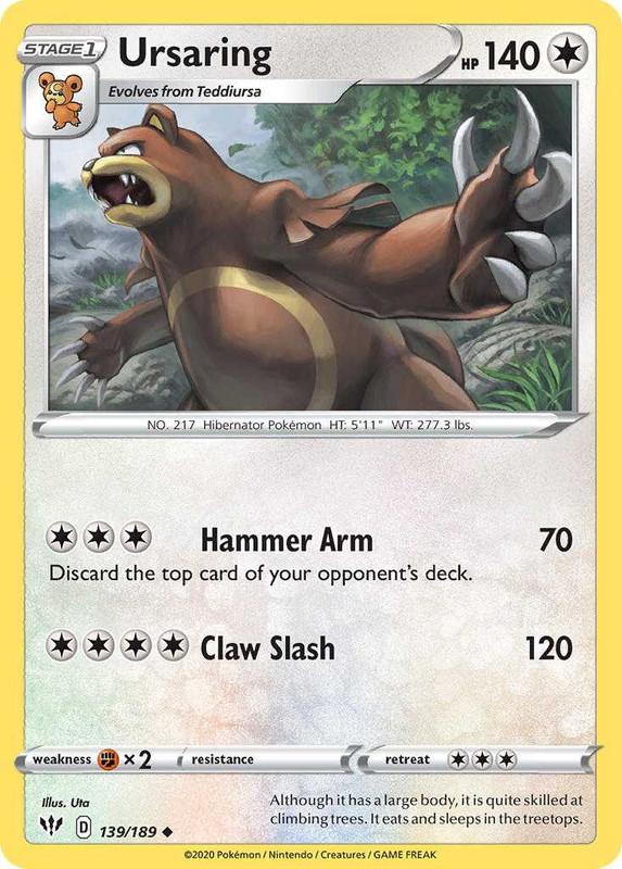 (139/189) Ursaring Uncommon - Darkness Ablaze - Card Croc