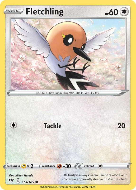 (151/189) Fletchling Common - Darkness Ablaze - Card Croc