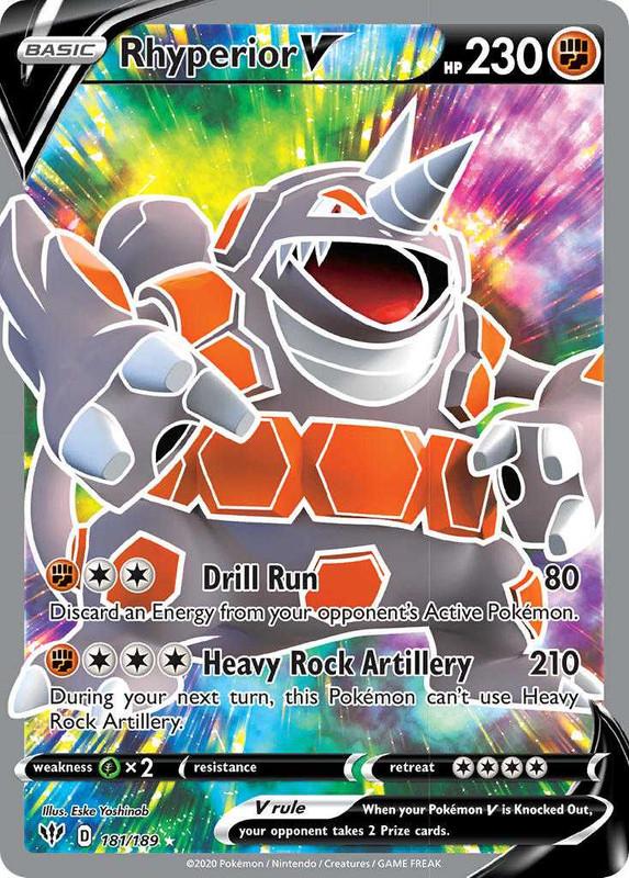 (181/189) Rhyperior V Full Art Ultra Rare - Darkness Ablaze - Card Croc