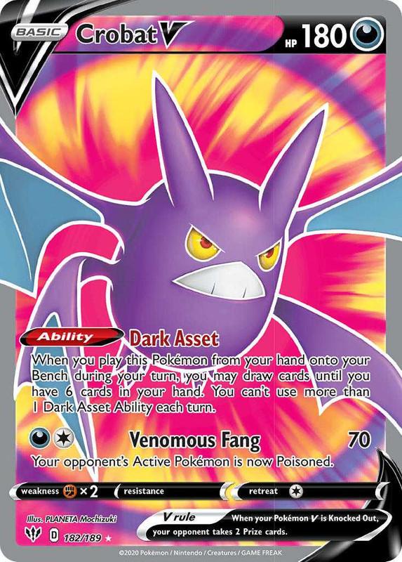 (182/189) Crobat V Full Art Ultra Rare - Darkness Ablaze - Card Croc