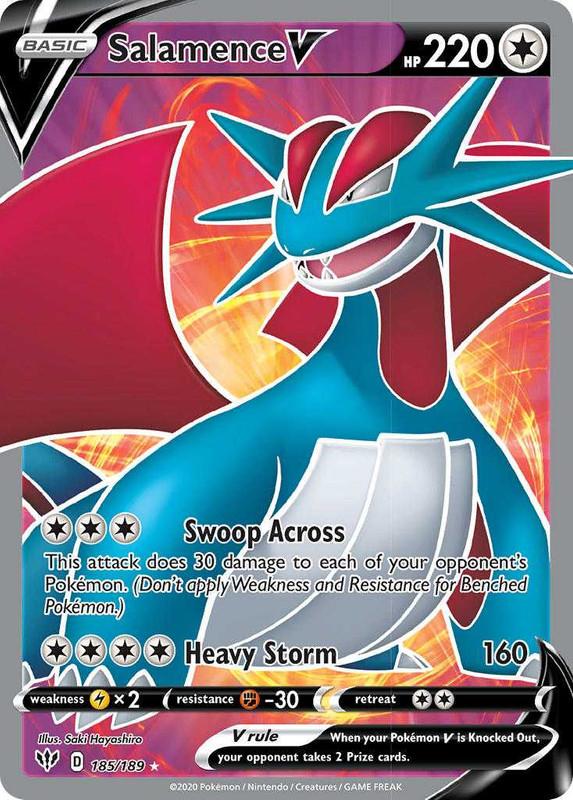 (185/189) Salamence V Full Art Ultra Rare - Darkness Ablaze - Card Croc