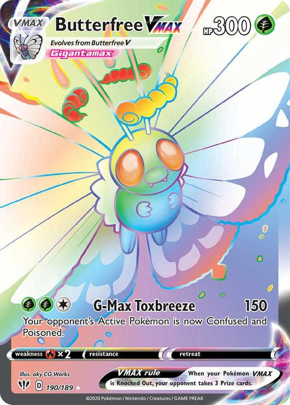 (190/189) Butterfree VMAX Hyper Secret Rare - Darkness Ablaze - Card Croc