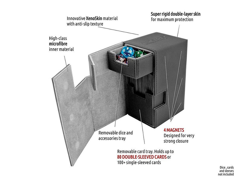 Ultimate Guard Flip n Tray Deck Case 80+ Standard Size XenoSkin Deck Box - Card Croc